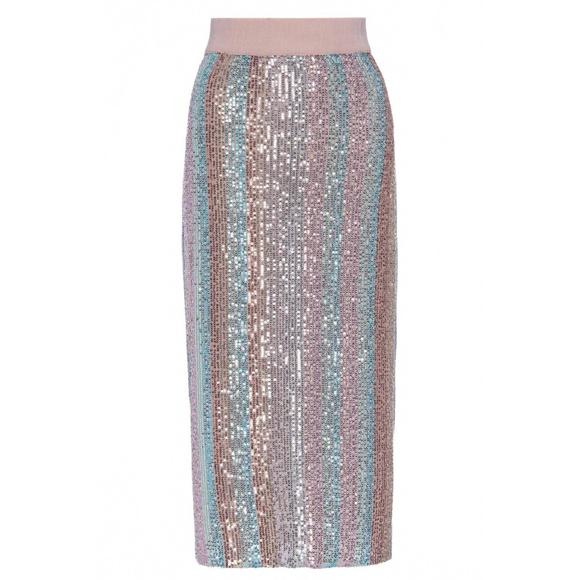 NEW LE SUPERBE women's liza skirt in aqua rainbow - Picture 1 of 1